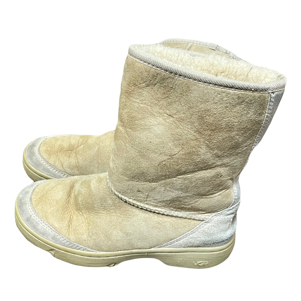 UGG Australia Tan Ultimate Short Leather Sheepskin Lined Boots Size 6